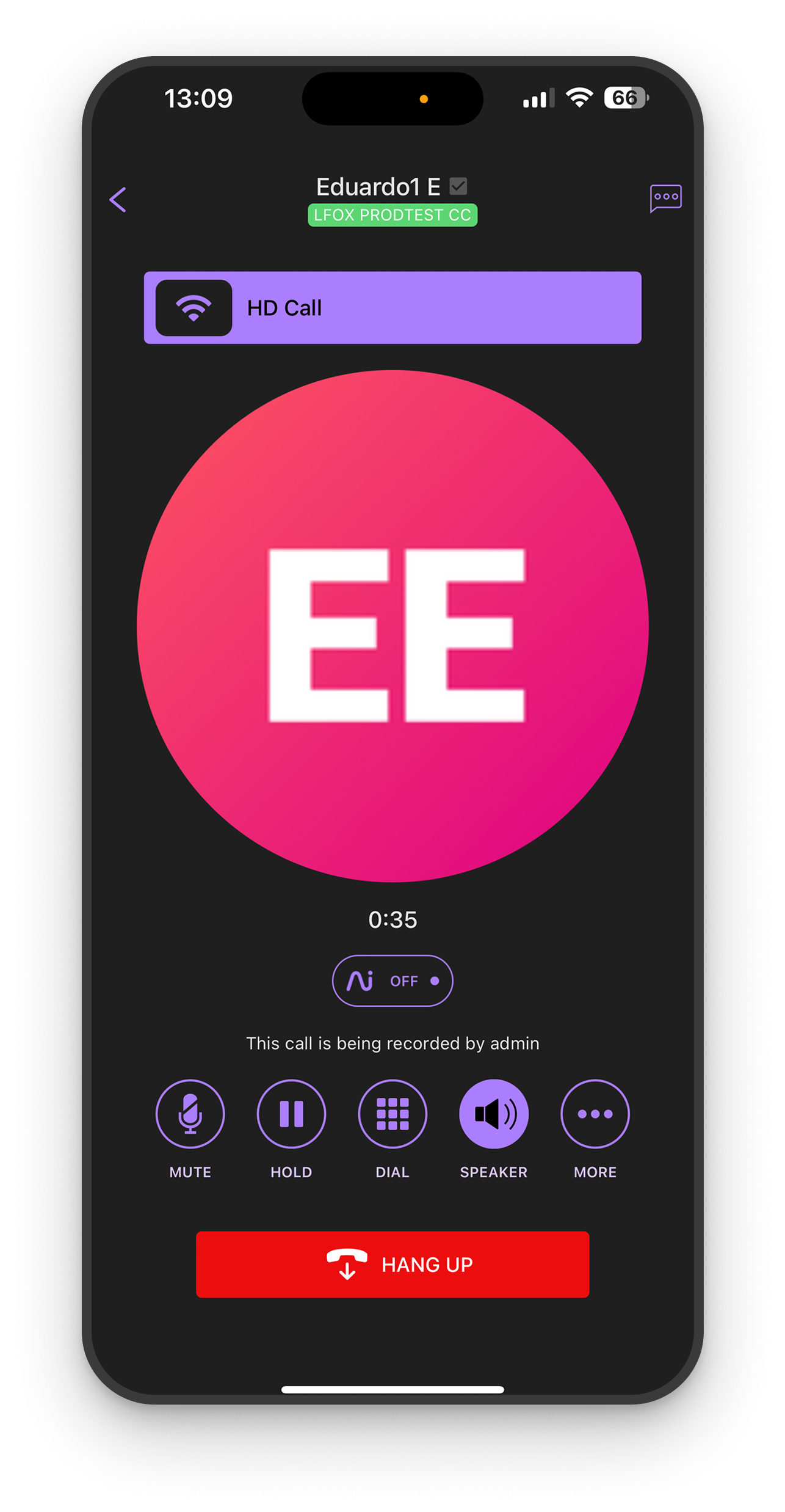 Before: active call controls